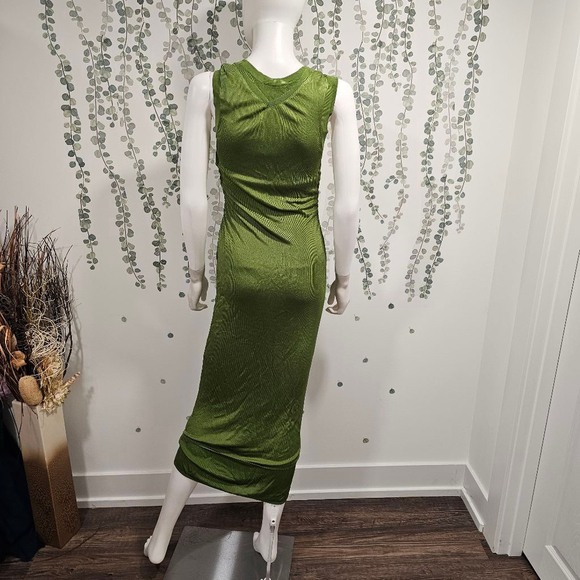 Atlein Collective Knit Green Midi Dress Sz L - Picture 7 of 11
